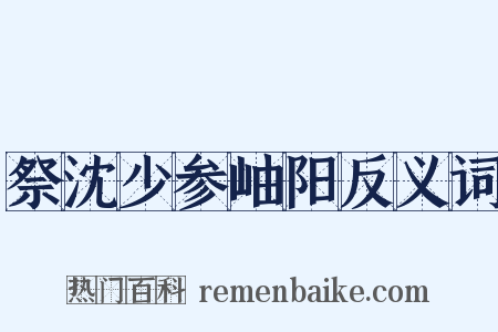 祭沈少参岫阳反义词是什么意思的图片